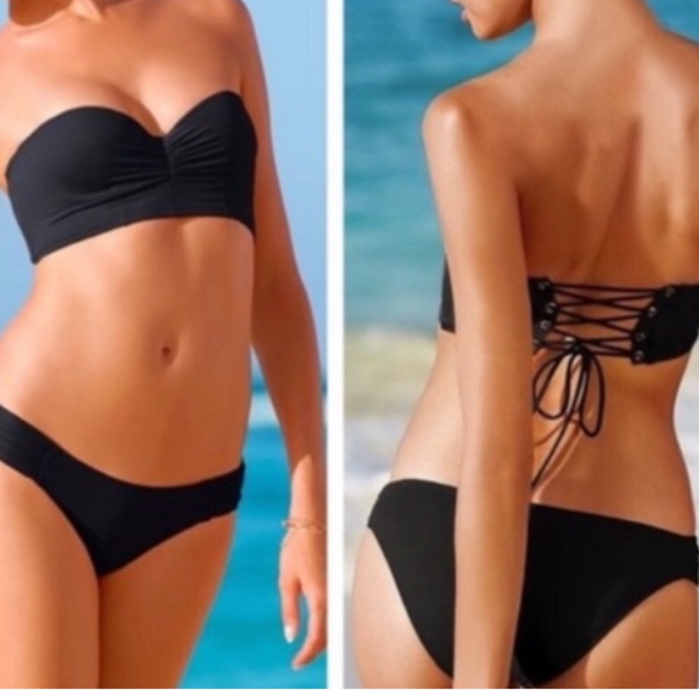 RARE NWT VICTORIA’S SECRET BANDEAU CORSET BIKINI TOP 34DD